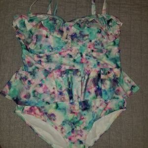 Torrid size 1 Peplum One piece swimsuit